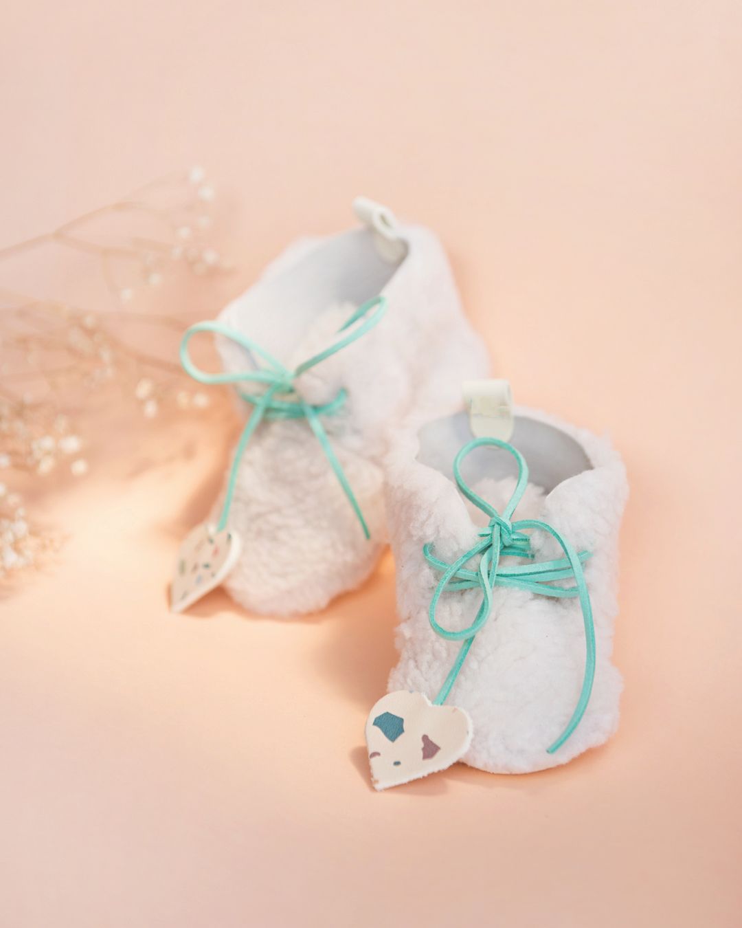White winter baby boots